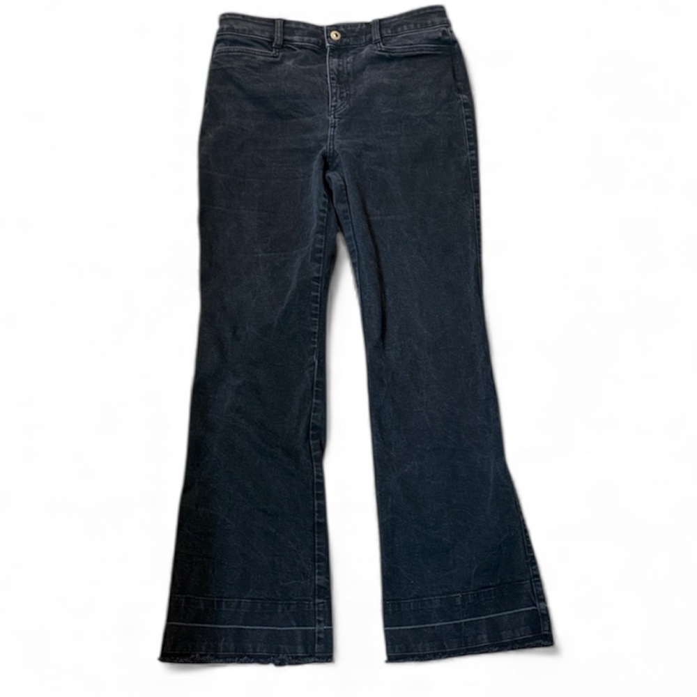 Talbots Women's Black Flared‎ Jeans Frayed Hem Size 10
